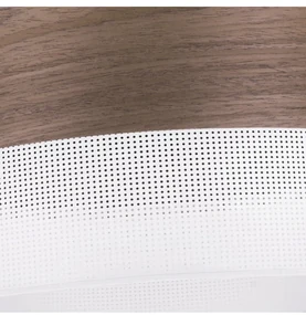 Závesné svietidlo Wood, 1x hnedá orechová dýha/biele PVC tienidlo, (fi 30cm)