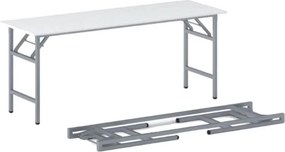 Konferenčný stôl FAST READY, 170x50 cm, sivostrieborná podnož, biela