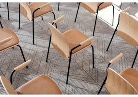 Hnedé/koňakovohnedé jedálenské stoličky v súprave s podrúčkami/stohovateľné 2 ks v dekore orecha Book – Gazzda