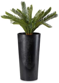 PLASTOVÝ KVETINÁČ URBANIKA 57X30 CM IMITÁCIA BETÓNU ČIERNA