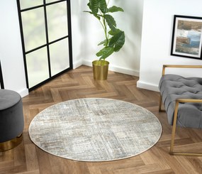 My Flair, Kusový koberec My Taste CA60062 creme kruh, 120x120 (priemer) kruh, šedá, chodba / predsieň