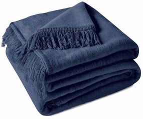 BAVLNENÁ DEKA COTTON CLOUD 150X200 CM TMAVOMODRÁ