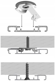 Dekorstudio Stropná hliníková dvojitá koľajnica Small PLUS Dĺžka: 500cm, Typ príslušenstva: Bežce so štipcami