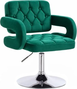 LuxuryForm DESIGN Stolička ADRIA VELUR na striebornom tanieri - zelená
