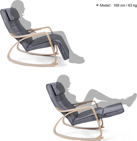 Hojdacie kreslo, relaxačné kreslo, opierka nôh polohovateľná v 5 stupňoch, svetlo šedé