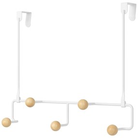 Biely prírodný kovový vešiak na dvere 39 cm Estique - Umbra