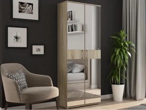 Viacúčelová policová skriňa so zrkadlom Nitro, dub sonoma%