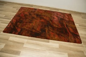 Koberec Konko Burgund abstraktný, lístie
