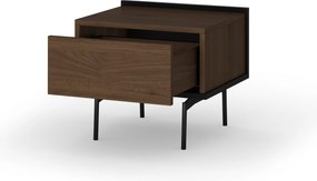 Nočná skrinka Zenar so zásuvkou 50 cm - elegantný orech / čierna