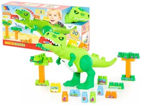 Lean Toys Súprava Dinosaura so stavebnicou – 30ks