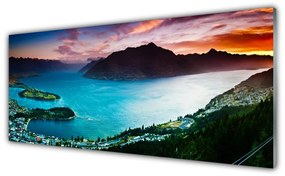 Obraz na akrylátovom skle Polostrov hory príroda 125x50 cm