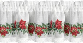 KRÁTKA VIANOČNÁ ZÁCLONA NA PÁSKE XMAS5 150X30 CM VZOROVANÁ