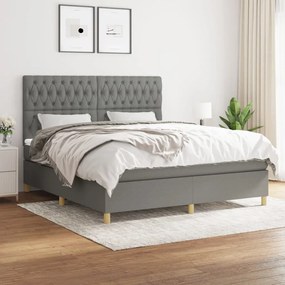 Boxspring posteľ s matracom tmavosivá 180x200 cm látka 3142594