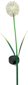Exner GmbH Zapichovacie záhradné solárne svetlo Flower, 70 cm, kov/plast, biela