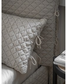 Béžová čalúnená jednolôžková posteľ s úložným priestorom s roštom 90x200 cm Sleepy Luna – Miuform