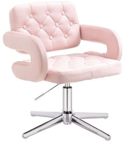 LuxuryForm DESIGN Stolička ADRIA VELUR na striebornom kríži - ružová