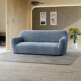 Bielastické poťahy VENEZIA modrá trojkreslo (š. 170 - 220 cm)