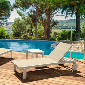 CASABLANCA záhradné lehátko white/taupe