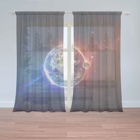 Sablio Záclony Planéta Zem: 2ks 150x250cm