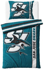 NHL Mikroplyšové obliečky San Jose Sharks Belt 140x200/70x90 cm