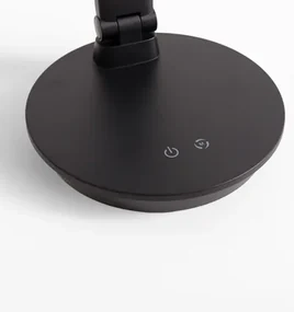 Stolná LED lampa s okrúhlou základňou čierna