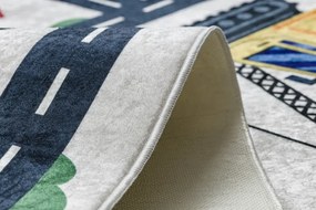 Dywany Łuszczów, Detský kusový koberec Bambino 2223 Streets cars cream, 160x220, béžová, detská izba