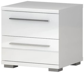 Nočný stolík PIANO NS2/PN-70/KA-70 crystal white