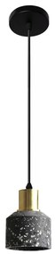 Toolight Toolight, betónová stropná lampa Lastri Black 1xE27 APP930-1CP, čierna-zlatá, OSW-07007