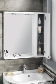 Sapho Sapho, PULSE galérka s LED osvetlením 2x3W, 75x80x17cm, pravá, biela/antracit (PU078P), PU078-3034