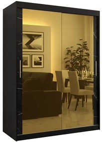 Skriňa Platinum T3 150 čierna marmur/čierna