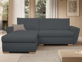 Rohová sedačka Helvetius, tmavo šedá látka