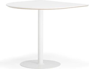 Barový stôl METRIC, polovičný ovál, 1000x1000x900 mm, biela
