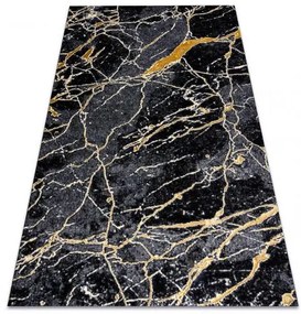 Koberec GLOSS moderný 529A 82 Mramor, kameň, štýlový, glamour čierna / sivá Veľkosť: 80x150 cm