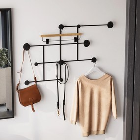 Nástěnný kovový věšák Fatara 112 cm černý