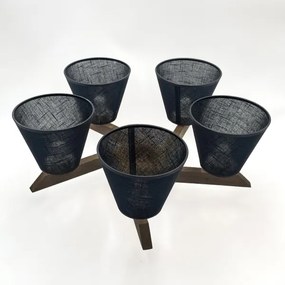 Brilagi - LED  Prisadený luster ANTHONY 5xE14/40W/230V dub orech/čierna