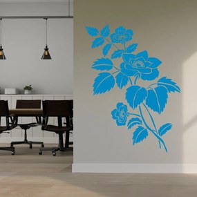 Veselá Stena Samolepka na stenu na stenu Kvetina Farba: modrá, Veľkosť: 100 x 74 cm