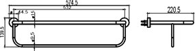 Novaservis - Veľký držiak uterákov so závesom 550 mm chróm, 6845,0