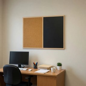 Toptabule.sk  Kombinovaná tabuľa čierna v drevenom ráme CLASSIC 60x40 cm