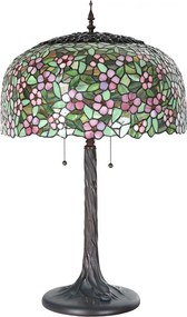 Farebná stolná lampa Tiffany Flower Garden - Ø 46*72cm E27/max 2x60W
