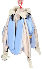 Cestovná postieľka s prebaľovacím pultom, modrá/biela