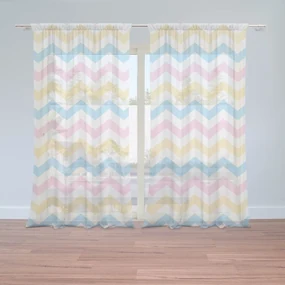 Sablio Záclony Trojfarebné čmáranice: 2ks 150x250cm