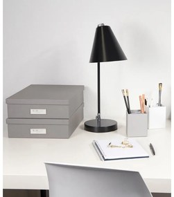 Sivý úložný box s menovkou na dokumenty Bigso Box of Sweden Oskar, veľkosť A4