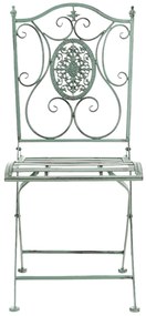 Kovová skladacia stolička Sibell (SET 2 ks) - Zelená antik