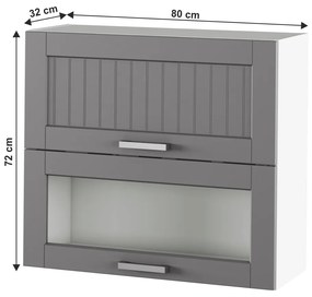 Horná kuchynská skrinka Julia Typ 13 - tmavosivá / biela