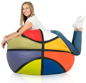 Sedací vak Basketbal ekokoža, viacfarebný