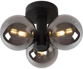 Lucide 74116/03/30 - Kúpeľňové stropné svietidlo TRUDY 3xG9/40W/230V IP44 čierna LC3637