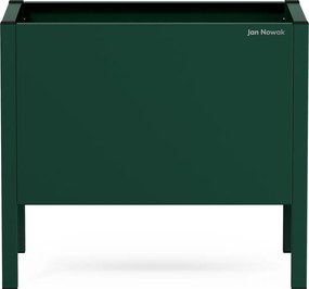 Malý kovový obal na kvetináč vo fľaškovo zelenej farbe: DAISY 400 x 350 x 250 mm