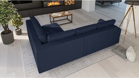 Tmavomodrá rohová pohovka (pravý roh) Ariella - Ropez