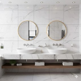 Erga Round, okrúhle zrkadlo 100cm, zlatý rám, ERG-V01-ROUND-1010-GD