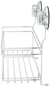 Samodržiaca kovová kúpeľňová polička v striebornej farbe Bestlock Bath – Compactor